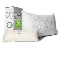 🌿 coop home goods - premium adjustable loft pillow - cross-cut memory foam fill - lulltra bamboo derived rayon cover - certipur-us/greenguard gold certified - queen logo
