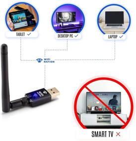 img 1 attached to 📶 WiFi Nation AC600 USB WiFi Adapter with 2dBi SMA Antenna - Realtek RTL8811AU Chipset, Dual Band 2.4GHz/5GHz, Windows, MacOS, Linux Compatible