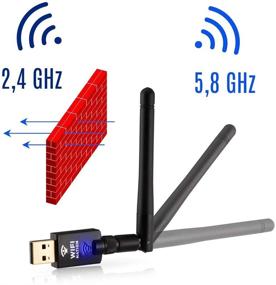 img 2 attached to 📶 WiFi Nation AC600 USB WiFi Adapter with 2dBi SMA Antenna - Realtek RTL8811AU Chipset, Dual Band 2.4GHz/5GHz, Windows, MacOS, Linux Compatible
