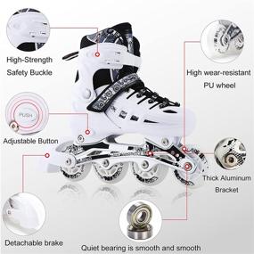 img 1 attached to CLEBAO 4 Types Size Adjustable Inline Skates for Kids and Adults - Outdoor Flash Inline Skates for Men and Women Beginners, Featuring Illuminating Wheels and High Elastic Wear-Resistant PU Wheel Roller Shoes