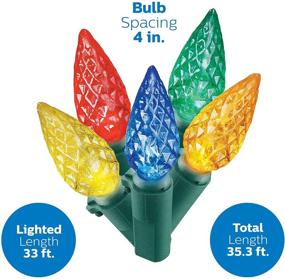 img 2 attached to 🎄 Philips 100 LED Multicolor Faceted C6 Christmas Lights: UL Listed, Indoor/Outdoor Use, 35.33' Length, String Lights for Christmas Tree Decorating