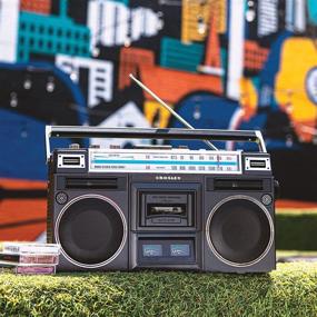 img 3 attached to Crosley Retro Bluetooth Boombox Cassette Player CT201A-BK with AM/FM Radio, Bass Boost - Black