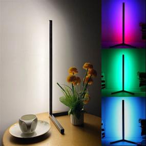 img 4 attached to 🌈 TACAHE RGB Color and Dimmable LED Table Lamp - Compact Corner Lamp with 3 Level White Light - Inline Cord Switch - Decorative Mood Light for Gaming Desk, Bedside Table 5W - Black