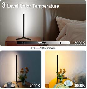 img 2 attached to 🌈 TACAHE RGB Color and Dimmable LED Table Lamp - Compact Corner Lamp with 3 Level White Light - Inline Cord Switch - Decorative Mood Light for Gaming Desk, Bedside Table 5W - Black