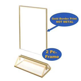 img 3 attached to 📸 NIUBEE 12Pack 5 x 7 Clear Acrylic Wedding Table Number Holder Stands with Gold Borders: Elegant Photo Display and Menu Organization for Restaurants