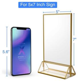 img 2 attached to 📸 NIUBEE 12Pack 5 x 7 Clear Acrylic Wedding Table Number Holder Stands with Gold Borders: Elegant Photo Display and Menu Organization for Restaurants