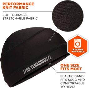 img 3 attached to 🧢 Ergodyne - Chill Its 6632 Cooling Skull Cap, Sweat-Wicking Helmet Liner, UPF 50 Sun Protection, Black