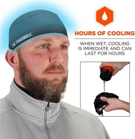 img 2 attached to 🧢 Ergodyne - Chill Its 6632 Cooling Skull Cap, Sweat-Wicking Helmet Liner, UPF 50 Sun Protection, Black