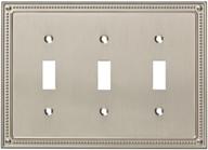 🔲 classic beaded triple switch wall plate by franklin brass - satin nickel cover logo