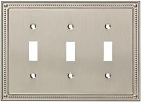 img 4 attached to 🔲 Classic Beaded Triple Switch Wall Plate by Franklin Brass - Satin Nickel Cover