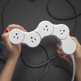img 1 attached to Quirky PPVJP-WH01 Pivot Power POP Junior: Innovative White Power Strip for Compact Spaces