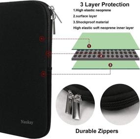 img 2 attached to 💻 Naukay Laptop Sleeve Case 15.6 Inch - Durable Neoprene Sleeve for Asus/Dell/Fujitsu/HP/Sony/Toshiba/Acer/Fujitsu - Stylish Black Carrying Bag for Notebook Computers