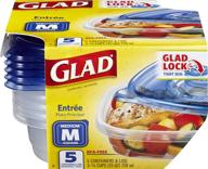 🍱 glad medium square food storage containers - 5 count, 25 oz capacity for everyday use logo