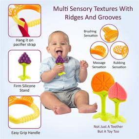 img 2 attached to 🍼 Newborn Infants' Teething Toys: 6-Pack Silicone Teethers Soothing Babies Gums, Freezer Safe - Perfect Baby Shower Gift