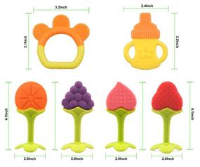 img 3 attached to 🍼 Newborn Infants' Teething Toys: 6-Pack Silicone Teethers Soothing Babies Gums, Freezer Safe - Perfect Baby Shower Gift