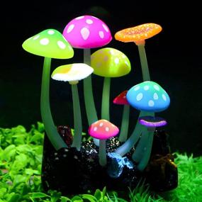 img 4 attached to 🍄 Enhanced Glowing Artificial Mushroom Aquarium Plant Decoration for Fish Tank Landscape - Uniclife