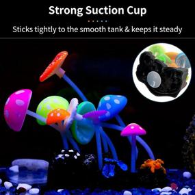 img 1 attached to 🍄 Enhanced Glowing Artificial Mushroom Aquarium Plant Decoration for Fish Tank Landscape - Uniclife