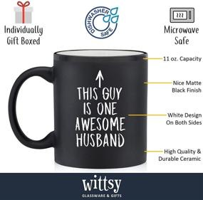 img 3 attached to ☕️ Funny Coffee Mug for Husband - Anniversary & Christmas Gifts for Men - Best Husband Gifts from Wife - Unique Xmas & Birthday Present Idea - Cool Novelty Cup (Matte Black)