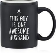 ☕️ funny coffee mug for husband - anniversary & christmas gifts for men - best husband gifts from wife - unique xmas & birthday present idea - cool novelty cup (matte black) logo