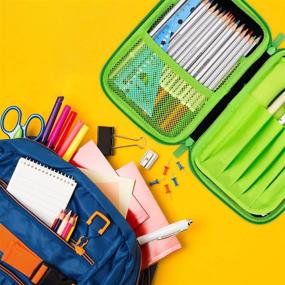 img 2 attached to 👦 Cute Boys' Green Pencil Case - Cool School Supply Organizer with Zipper | Pen Box Holder Bag for Kids