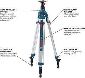 img 3 attached to 🔧 BOSCH BT300: Aluminum Heavy Duty Elevator Quick Clamp Tripod - 45 Inch