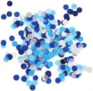 ✨ mybbshower 25mm pack of 5000 blue white silver tissue paper wedding confetti for boys birthday party, bridal & baby shower table decor logo