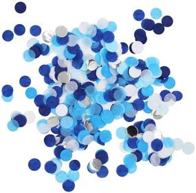 img 4 attached to ✨ Mybbshower 25mm Pack of 5000 Blue White Silver Tissue Paper Wedding Confetti for Boys Birthday Party, Bridal & Baby Shower Table Decor