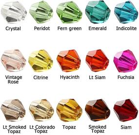 img 3 attached to 💎 BRCbeads Crystal Glass Beads for Jewelry Making - 1500pcs Faceted Bicone Shape, 4mm Assorted Colors - Spacer Charms with Plastic Jewelry Container Box - Wholesale Mix Lot