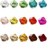 💎 brcbeads crystal glass beads for jewelry making - 1500pcs faceted bicone shape, 4mm assorted colors - spacer charms with plastic jewelry container box - wholesale mix lot logo