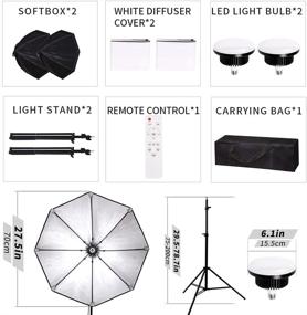 img 1 attached to 📸 Optimized Octagonal Softbox Lighting Kit for Enhanced Photography and Video Studio Lighting with 85W E27 3000-6500K Dimmable LED Light Bulb – Ideal Professional Studio Equipment for Stunning Portrait Photography and Video Recording