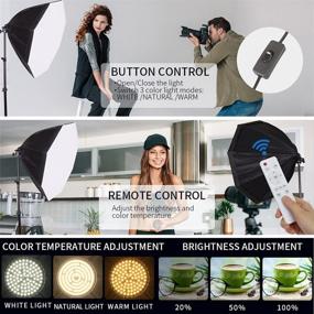 img 2 attached to 📸 Optimized Octagonal Softbox Lighting Kit for Enhanced Photography and Video Studio Lighting with 85W E27 3000-6500K Dimmable LED Light Bulb – Ideal Professional Studio Equipment for Stunning Portrait Photography and Video Recording