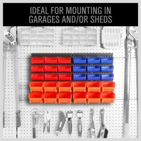 img 2 attached to 🔧 HORUSDY Wall Mounted Storage Bins Parts Rack - 30PC Bin Organizer for Garage, Plastic Shop Tool Organizer - Perfect Tools for Men, Great Tools Gift