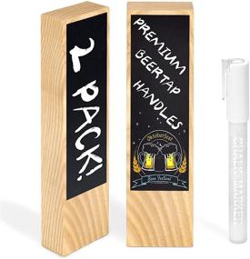 img 1 attached to 🍺 Silginnes White Chalkboard Beer Tap Handles: 2-Pack Wooden Handles with Chalkboard and Pen for Homebrew, Kegerators, and Bars - Perfect Gift for Beer Lovers and Homebrewers