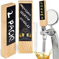 🍺 silginnes white chalkboard beer tap handles: 2-pack wooden handles with chalkboard and pen for homebrew, kegerators, and bars - perfect gift for beer lovers and homebrewers logo