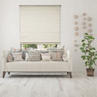 🏷️ calyx interiors cordless lift fabric roman shades - 34x60 blackout ivory color логотип