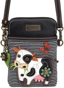 img 2 attached to 🐄 Chala Handbags Cow Cellphone Crossbody Handbag: Ideal Accessory for Cow Lover Farmers | 5" x 7.5" x 1