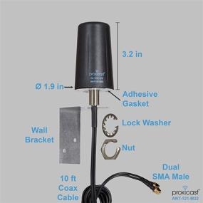 img 1 attached to Durable Vandal-Resistant Screw Mount Antenna for Cisco, Cradlepoint, Digi, Novatel, and More: 4G/LTE Omni-Directional with 10ft Coax Lead