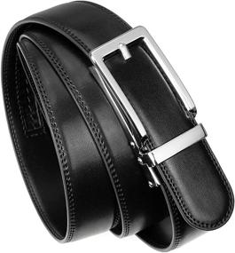 img 1 attached to 👔 Ultimate Comfort and Style: Ratchet Comfort Adjustable Sliding Leather Men's Accessories