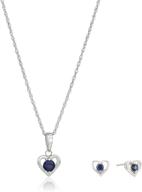 👧 beautiful girls' petite sterling silver birthstone heart stud earrings and pendant necklace set logo