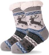 🎅 festive slipper fleece christmas stockings for toddler girls' clothing: socks & tights with comfort & style logo