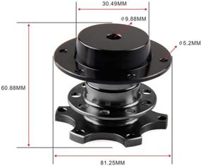 img 2 attached to Универсальный адаптер с быстрым зажимом для рулевой колонки из алюминия: расширяет функциональность автомобильного руля - гонки/радиолюбители/мотоспорт-Черный.