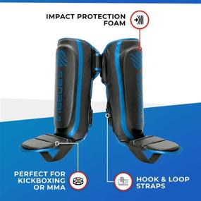 img 1 attached to 🥊 Optimized for SEO: Sanabul Hook and Loop Strap Kickboxing Muay Thai MMA Shin Guards