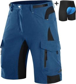 img 4 attached to 🚵 Wespornow Men's Mountain Bike Shorts - Padded Cycling Biking Riding Shorts with Zipper Pockets for MTB, Comfortable Cycle Wear