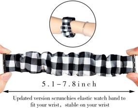 img 3 attached to 📿 Lamshaw Fabric Elastic Scrunchie Bands for LETSCOM ID206 1.69" Smartwatch/AGPTEK IP68 LW11 Smartwatch - ID206 Band Replacement Straps for Women