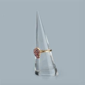 img 1 attached to 💍 Luzen 2Pcs Cone Shape Acrylic Jewelry Ring Display Holder: Elegant Stand for Rings, Perfect for Weddings and Showcase
