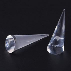 img 2 attached to 💍 Luzen 2Pcs Cone Shape Acrylic Jewelry Ring Display Holder: Elegant Stand for Rings, Perfect for Weddings and Showcase