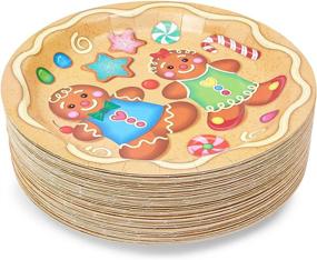 img 1 attached to 🎄 Convenient Disposable Gingerbread Christmas Appetizer Plates: Ideal for Festive Feasting