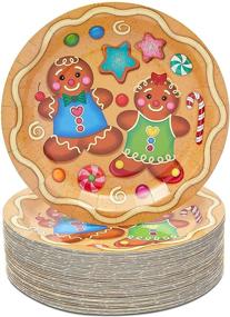 img 4 attached to 🎄 Convenient Disposable Gingerbread Christmas Appetizer Plates: Ideal for Festive Feasting