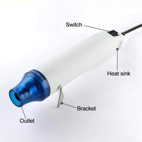 img 2 attached to Portable Mini Heat Gun, 300W Art Hot Air Gun for DIY Shrink Wrapping, Drying Paint, and Embossing (White)