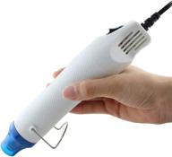 portable mini heat gun, 300w art hot air gun for diy shrink wrapping, drying paint, and embossing (white) logo